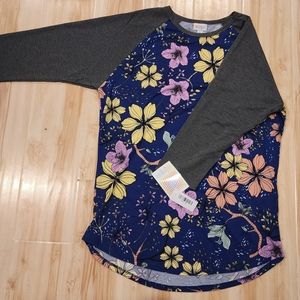 LulaRoe Randy shirts. Gray sleeve with flowered body. Size XL